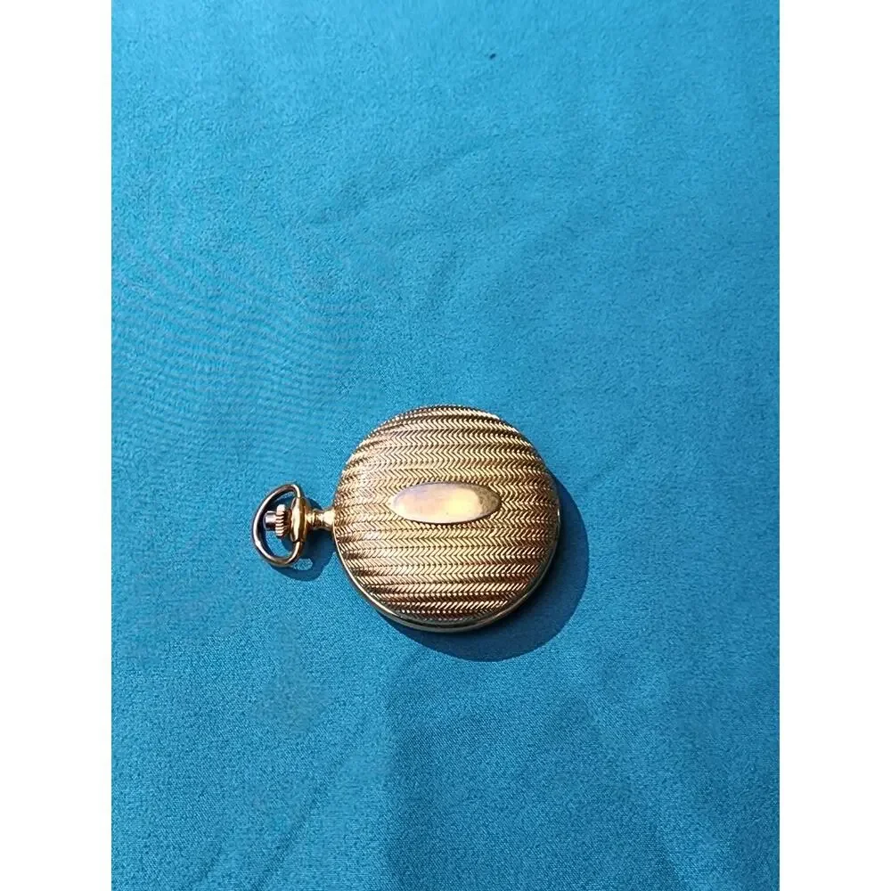 Majesti Pocket Watch 46mm Yellow Gold Tone Day Date Needs New Battery Vintage